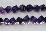 CSA10 15.5 inches 7*7mm cube synthetic amethyst beads wholesale