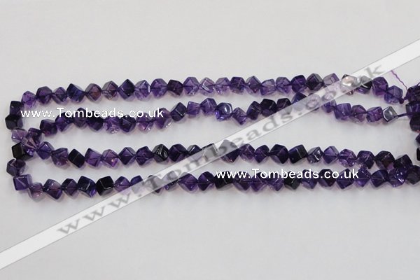 CSA10 15.5 inches 7*7mm cube synthetic amethyst beads wholesale