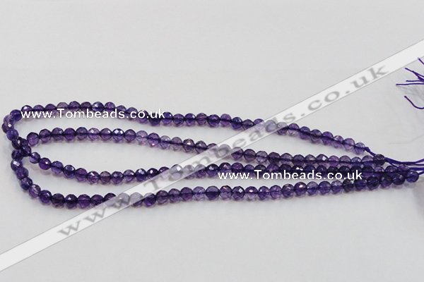 CSA14 15.5 inches 6mm faceted round synthetic amethyst beads