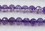 CSA16 15.5 inches 8mm faceted round synthetic amethyst beads