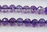 CSA16 15.5 inches 8mm faceted round synthetic amethyst beads