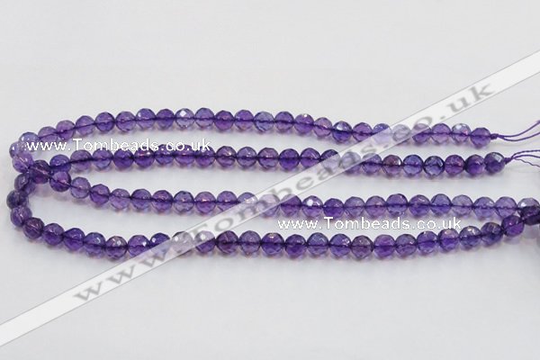 CSA16 15.5 inches 8mm faceted round synthetic amethyst beads