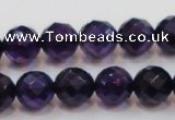 CSA18 15.5 inches 12mm faceted round synthetic amethyst beads