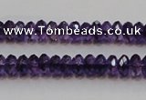 CSA19 15.5 inches 5*8mm faceted rondelle synthetic amethyst beads