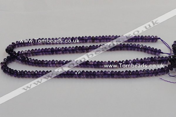 CSA19 15.5 inches 5*8mm faceted rondelle synthetic amethyst beads