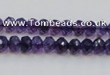 CSA20 15.5 inches 6*8mm faceted rondelle synthetic amethyst beads