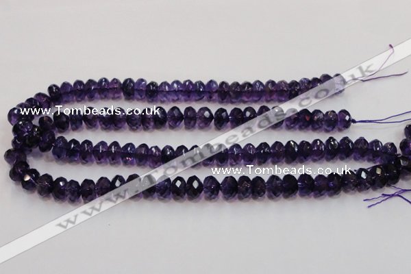 CSA22 15.5 inches 7*12mm faceted rondelle synthetic amethyst beads