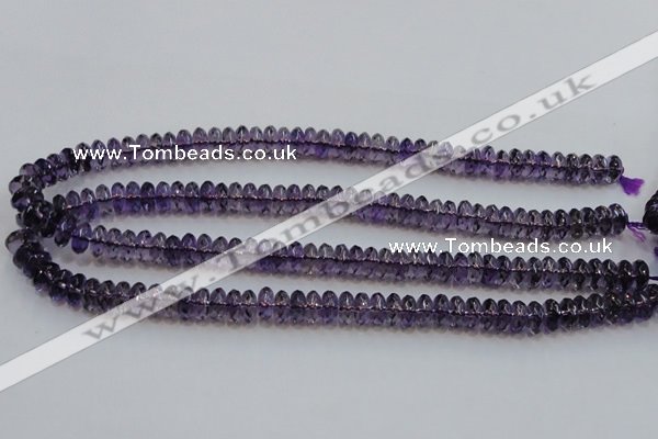 CSA23 15.5 inches 5*10mm faceted rondelle synthetic amethyst beads