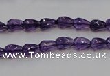 CSA24 15.5 inches 6*8mm faceted teardrop synthetic amethyst beads