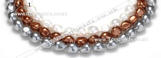 CSB03 16 inches 12*16mm nugget shell pearl beads Wholesale