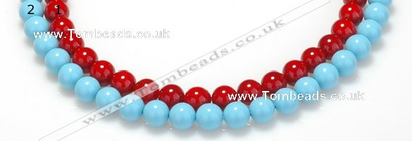 CSB06 16 inches 8mm round shell pearl beads Wholesale