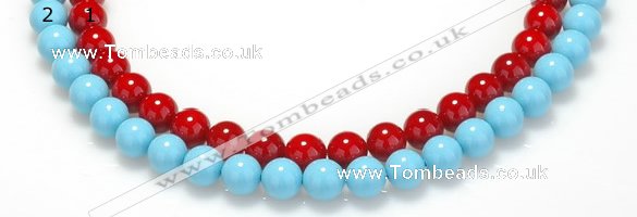 CSB07 16 inches 10mm round shell pearl beads Wholesale