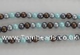 CSB1000 15.5 inches 4mm round mixed color shell pearl beads