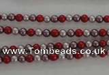 CSB1002 15.5 inches 4mm round mixed color shell pearl beads