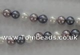 CSB1010 15.5 inches 6mm round mixed color shell pearl beads