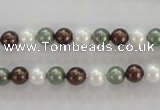 CSB1012 15.5 inches 6mm round mixed color shell pearl beads