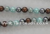 CSB1013 15.5 inches 6mm round mixed color shell pearl beads