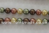 CSB1016 15.5 inches 6mm round mixed color shell pearl beads