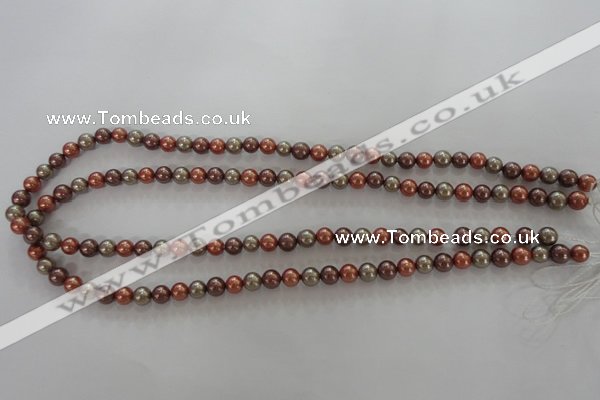 CSB1018 15.5 inches 6mm round mixed color shell pearl beads