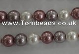 CSB1036 15.5 inches 8mm round mixed color shell pearl beads