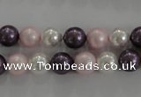 CSB1037 15.5 inches 8mm round mixed color shell pearl beads