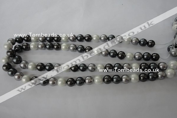 CSB1052 15.5 inches 10mm round mixed color shell pearl beads