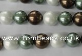 CSB1053 15.5 inches 10mm round mixed color shell pearl beads