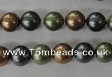 CSB1057 15.5 inches 10mm round mixed color shell pearl beads