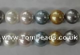 CSB1058 15.5 inches 10mm round mixed color shell pearl beads