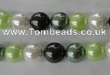 CSB1060 15.5 inches 10mm round mixed color shell pearl beads