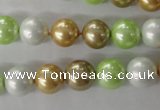 CSB1062 15.5 inches 10mm round mixed color shell pearl beads