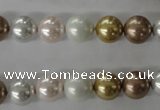 CSB1064 15.5 inches 10mm round mixed color shell pearl beads