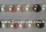 CSB1065 15.5 inches 10mm round mixed color shell pearl beads