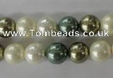 CSB1070 15.5 inches 10mm round mixed color shell pearl beads