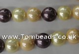 CSB1072 15.5 inches 10mm round mixed color shell pearl beads