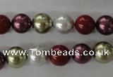 CSB1075 15.5 inches 10mm round mixed color shell pearl beads
