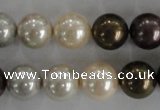 CSB1083 15.5 inches 12mm round mixed color shell pearl beads