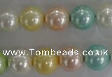 CSB1098 15.5 inches 12mm round mixed color shell pearl beads