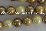 CSB1100 15.5 inches 12mm round mixed color shell pearl beads