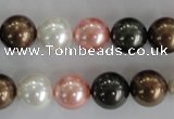 CSB1111 15.5 inches 12mm round mixed color shell pearl beads