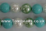 CSB1114 15.5 inches 12mm round mixed color shell pearl beads