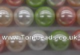 CSB1136 15.5 inches 14mm round mixed color shell pearl beads