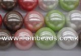 CSB1138 15.5 inches 14mm round mixed color shell pearl beads