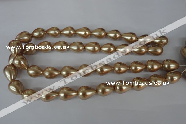 CSB114 15.5 inches 15*19mm teardrop shell pearl beads wholesale