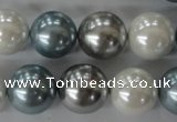 CSB1151 15.5 inches 16mm round mixed color shell pearl beads