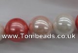 CSB1157 15.5 inches 16mm round mixed color shell pearl beads