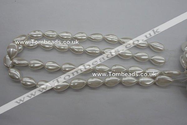 CSB1160 15.5 inches 12*18mm flat teardrop shell pearl beads