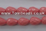 CSB1165 15.5 inches 10*14mm faceted teardrop shell pearl beads