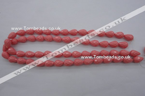 CSB1165 15.5 inches 10*14mm faceted teardrop shell pearl beads