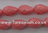 CSB1166 15.5 inches 12*18mm faceted teardrop shell pearl beads